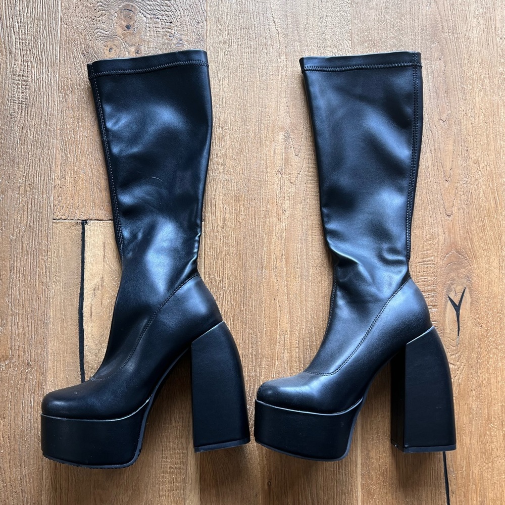 Platform knee high boots - size 37